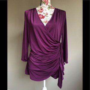 Boston proper gorgeous purple wrap blouse